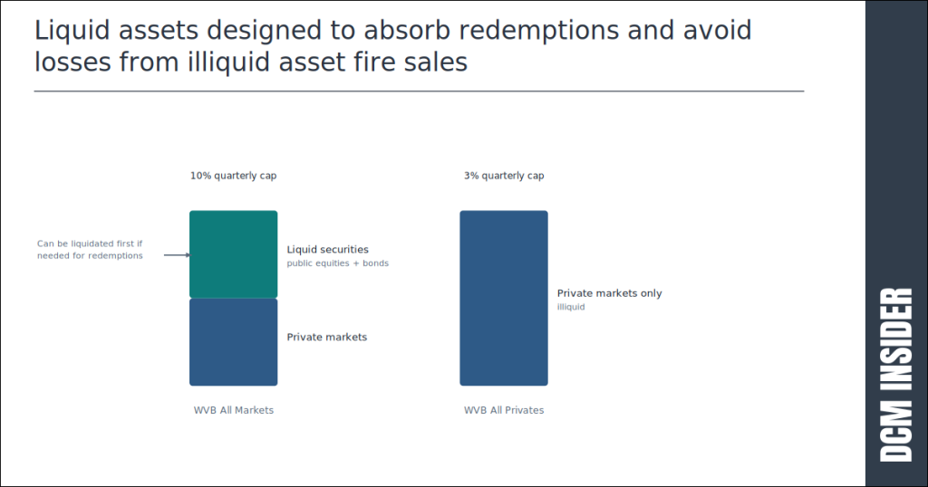 Liquid assets designed to absorb redemptions and avoid losses from illiquid asset fire sales