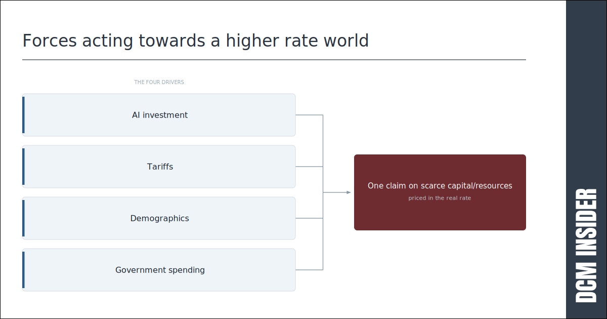 A higher interest rate world – value creation from AI investment, tariffs, demographics, government spending